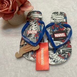 MARVEL HAVAIANAS Mens Size 11/12 Spider Man Flip Flops NWT